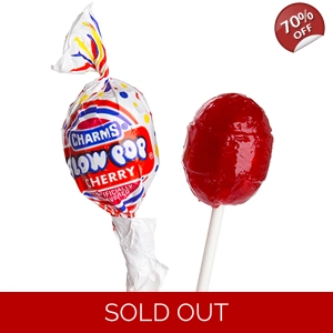 Charms Cherry Blow Pop Lollipop with Bubble Gum Centre - 18.4g Lolly